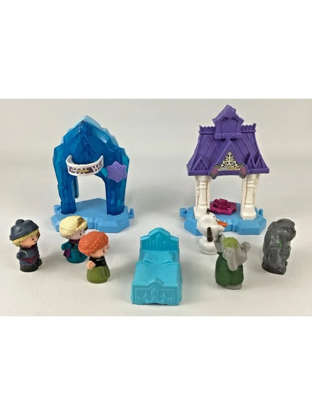 Fisher Price Little People Disney Frozen Snowflake Village Toy Lot Elsa Anna